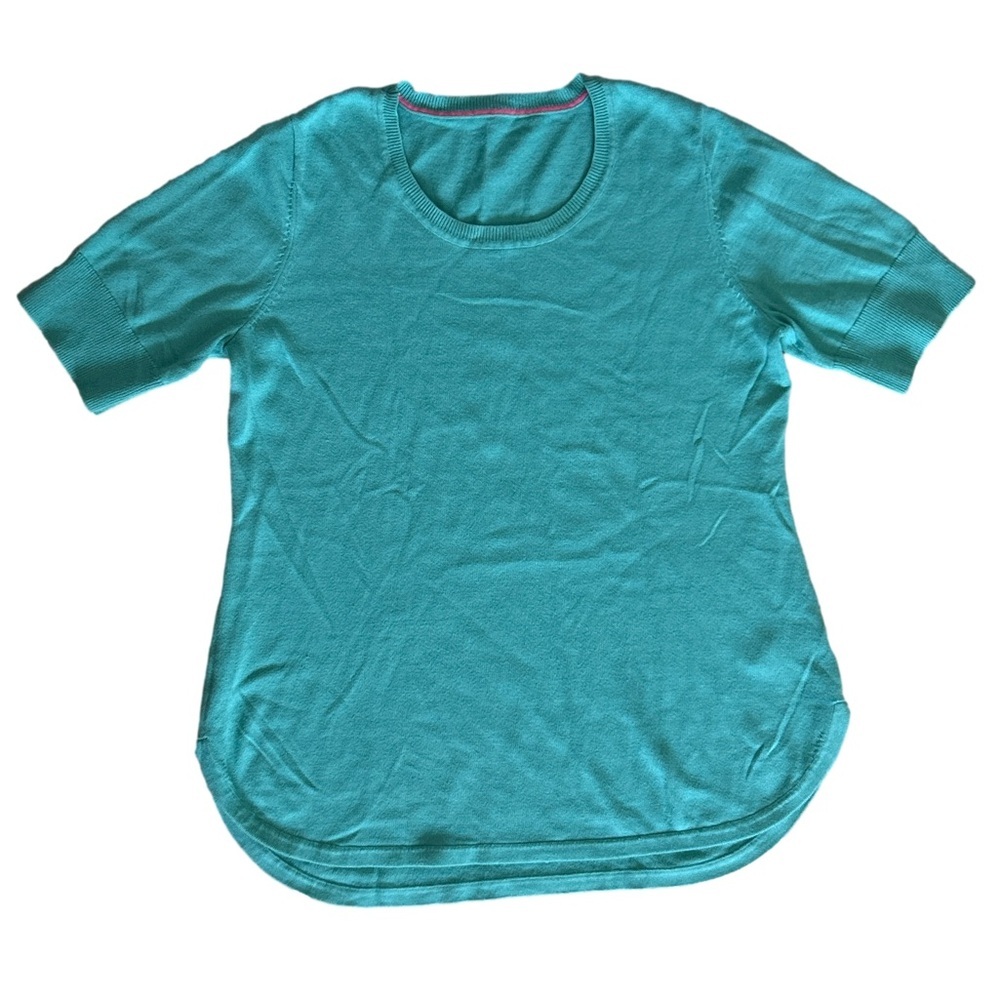 Isaac Mizrahi Teal Short Sleeve Top